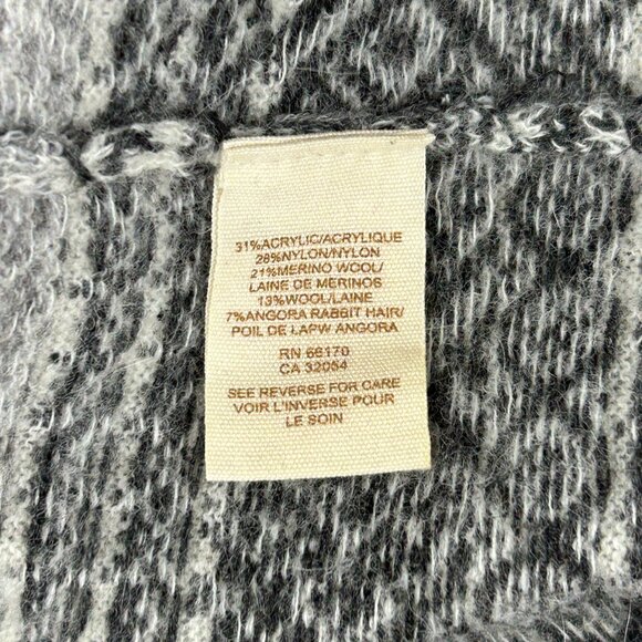 Free People Cardigan‎ Womens M Babydoll Boho Angora Blend Grey Cream Fair Isle - Picture 10 of 11